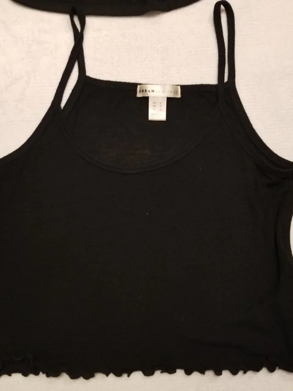 Set of 4 Tank Tops Striped Black/White Crop/Mid Length Strappy Tops Size Small - Picture 5 of 8